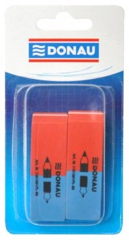 Gumka wielofunkcyjna DONAU 57x19x8mm, 2szt., niebiesko-czerwona 7301001-99/2B