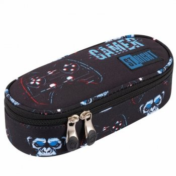 PROMO Piórnik saszetka usztywniona z wewnętrzną klapką ST.RIGHT PC-01 Blue Gamer