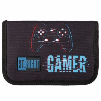 PROMO Piórnik dwuklapkowy bez wyposażenia ST.RIGHT PC-03 Blue Gamer
