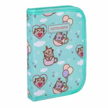 Piórnik pojedynczy dwuklapkowy bez wyposażenia Astrabag Kitty's World AC1