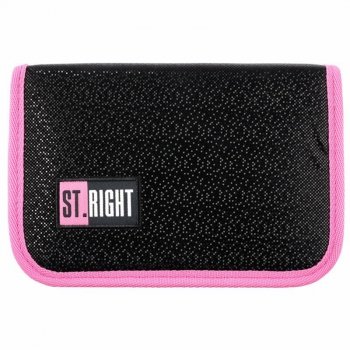 PROMO Piórnik dwuklapkowy bez wyposażenia ST.RIGHT PC-03 Black Glitter