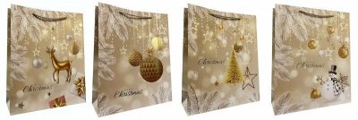 Torebka ozdobna prezentowa JP 845B 26x32x10 cm mix cena za 1 szt