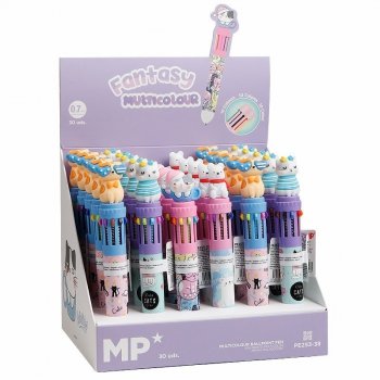 Długopis wielokolorowy Fantasy 10w1 Kotek / Miś 0.7mm PE253-38 p30 mix cena za 1 szt