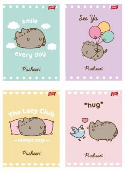 Zeszyt A5 32k linia podwójna dwukolorowa laminowany Pusheen mix cena za 1 szt