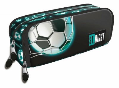Piórnik saszetka trzykomorowa ST.RIGHT PC-03 Neon Football