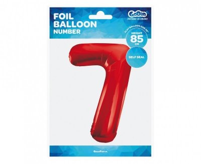 Balon foliowy Cyfra 7 czerwona, 85cm