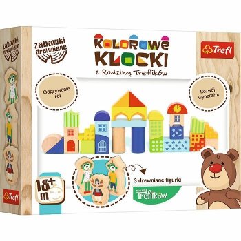 Kolorowe klocki z Rodziną Treflików 61348 TREFL