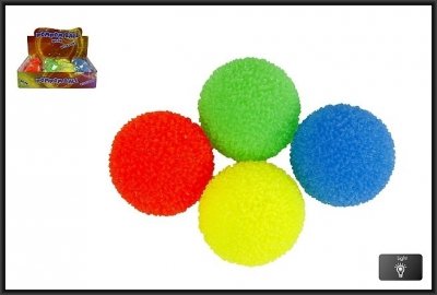 PROMO Piłeczka pompon ze światłem 6,5cm 4-kolory HIPO Cena za 1szt