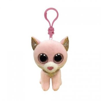 Maskotka brelok TY Beanie Boos FIONA - różowy kot 8,5cm Clip 35247