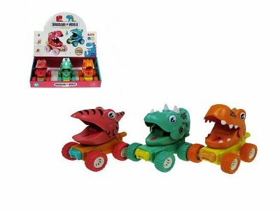 PROMO Dinozaur 11cm ze światłem i dźwiękiem naciśnij i jedź HY-731 mix cena za 1 szt