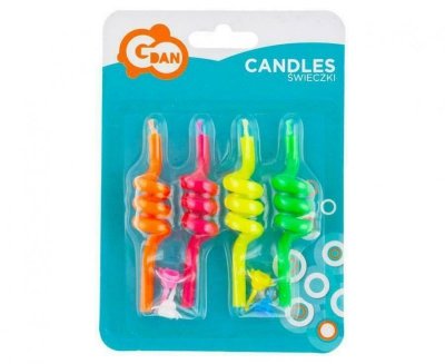 Świeczki urodzinowe spirale 9cm 4szt Godan