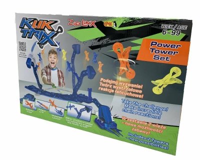 PROMO EPEE KlikTrix KLOCKI - zestaw Power Tower 40 klikerów + 7 piłek + 2 wieże młoty p4 04326