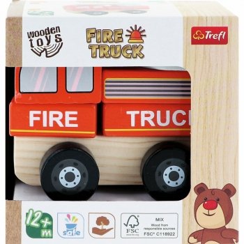Zabawka drewniana - Fire truck Straż pożarna 61766 Trefl
