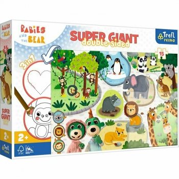 Puzzle dwustronne 15el SUPER GIANT 3w1 Bobaski w ZOO 42000 Trefl