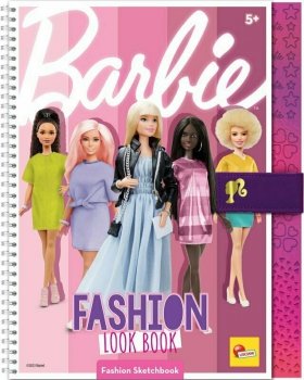 PROMO Szkicownik Barbie Fashion Look Book 12877 + 4 pisaki, 4 kredki, arkusz ze wzorami, naklejki