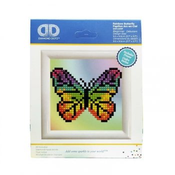 PROMO Haft Diamentowy Diamond Dotz Diamentowa mozaika Tęczowy motyl 9,5x9,5cm DD1031