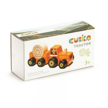 Drewniany traktor z przyczepą 15351 Cubika
