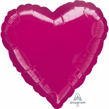 Balon foliowy metalik fuksja serce 43cm 9914072