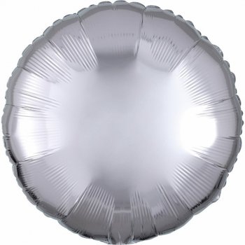 Balon foliowy metalik srebrny okrągły 43cm 9914086
