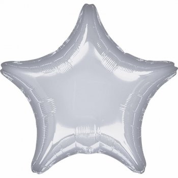 Balon foliowy metalik srebrny gwiazda 48cm 9914088
