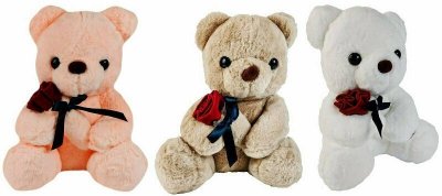 Maskotka Miś z bukietem 30cm 1009903 mix cena za 1 szt