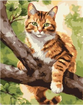 Malowanie po numerach - Łowca na drzewie 40x50cm QB900-022