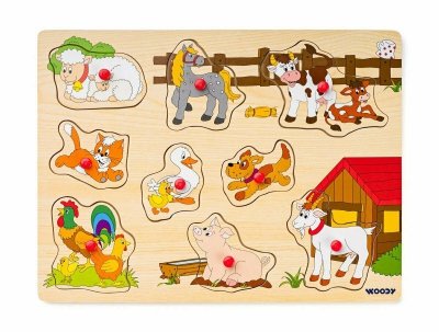 Puzzle na desce - Zwierzęta gospodarskie 91905 Woody