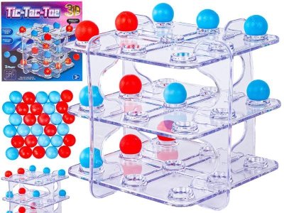 Gra logiczna TIC TAC TOE Układanka Łamigłówka, Kółko Krzyżyk 3D, 3 w Rzędzie