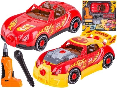 Sportowy Samochód do rozkręcania i skręcania 2w1 TUNING + Wkrętarka