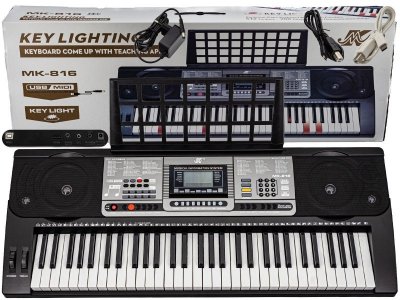 Keyboard Organy 61 Klawiszy Zasilacz MK-816 Z Funkcją Nauki Gry Przecena 13 - Meike