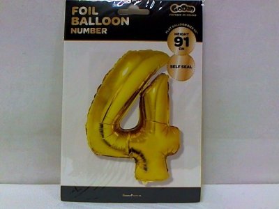 GODAN Balon foliowy B_C Cyfra4 złota 92cm FG-C85Z4 32986