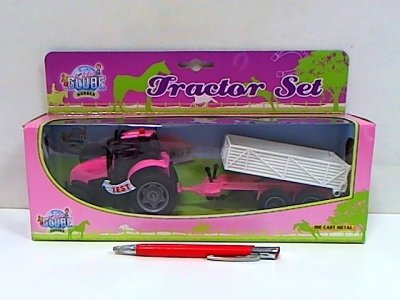 HKG Traktor z przyczepą św/dźw metal róż 510241 79417