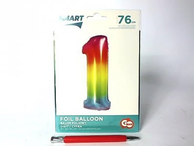 GODAN Balon foliowy Smart Cyfra1 tęcza76cm CH-STC1 44567