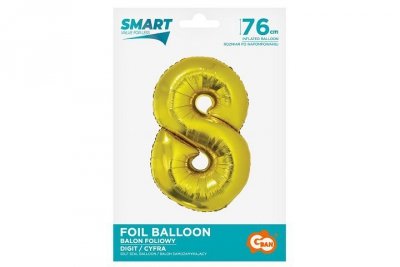 GODAN Balon foliowy Smart Cyfra8 złota76cm CH-SZL8 45595