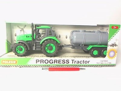 POLESIE Traktor Progress inerc+przyczepa cyst.ziel 91567