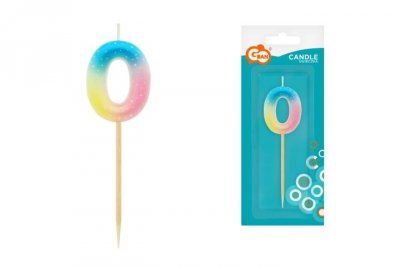 GODAN Świeczka piker Cyfra0 ombre pastel SF-POP0 73758