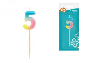 GODAN Świeczka piker Cyfra5 ombre pastel SF-POP5 73857