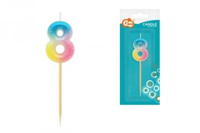 GODAN Świeczka piker Cyfra8 ombre pastel SF-POP8 73918