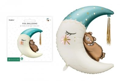 PARTYDECO Balon foliowy Miś na księżycu 80x98cm mix 28456