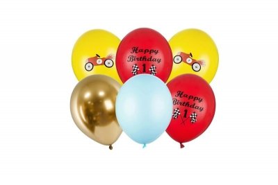 PARTYDECO Balony 30cm HappyBirthday mix A6 80031