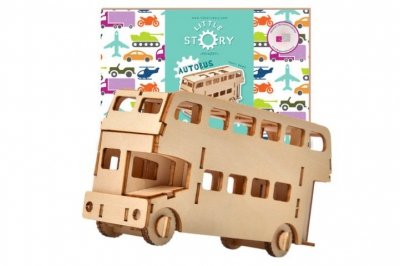 NICE IDEA Puzzle drewniane model 3D Autobus D002 07484