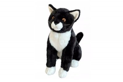 DUBI PLUSZ Kot siedzący czarny 28cm 31068