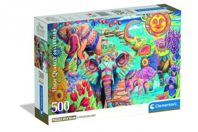CLEMENTONI - PUZZLE CLE puzzle 500 CompactElephants Carnival 35578