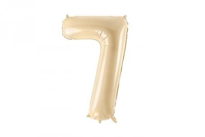 PARTYDECO Balon fol.Cyfra 7 72cm beż 35225