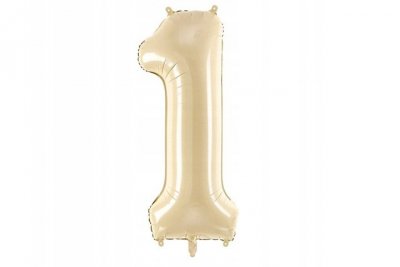 PARTYDECO Balon fol.Cyfra 1 72cm beż 34983