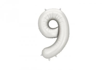 PARTYDECO Balon fol.Cyfra 9 86cm srebrny mat 82786