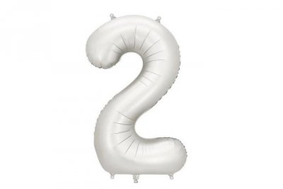 PARTYDECO Balon fol.Cyfra 2 86cm srebrny mat 82717