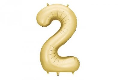 PARTYDECO Balon fol.Cyfra 2 86cm złoty mat 82816