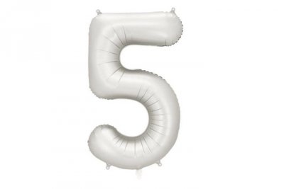 PARTYDECO Balon fol.Cyfra 5 86cm srebrny mat 82748