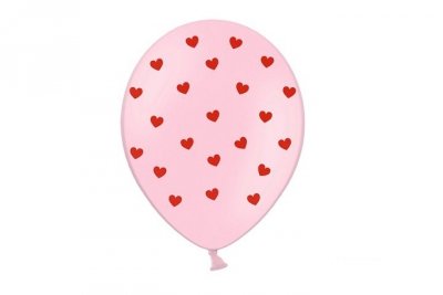 PARTYDECO Balony 30cm Serca Pastel Baby Pink A6 80798